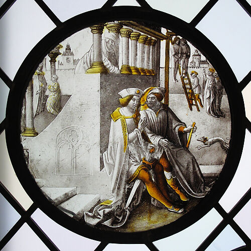 Roundel with Mordecai Overhearing the Conspirators