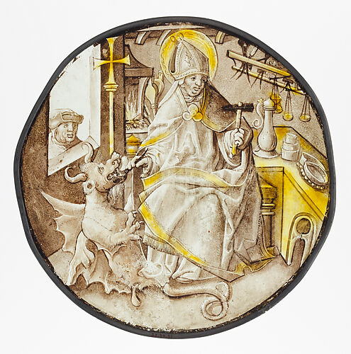 Roundel with Saint Dunstan of Canterbury