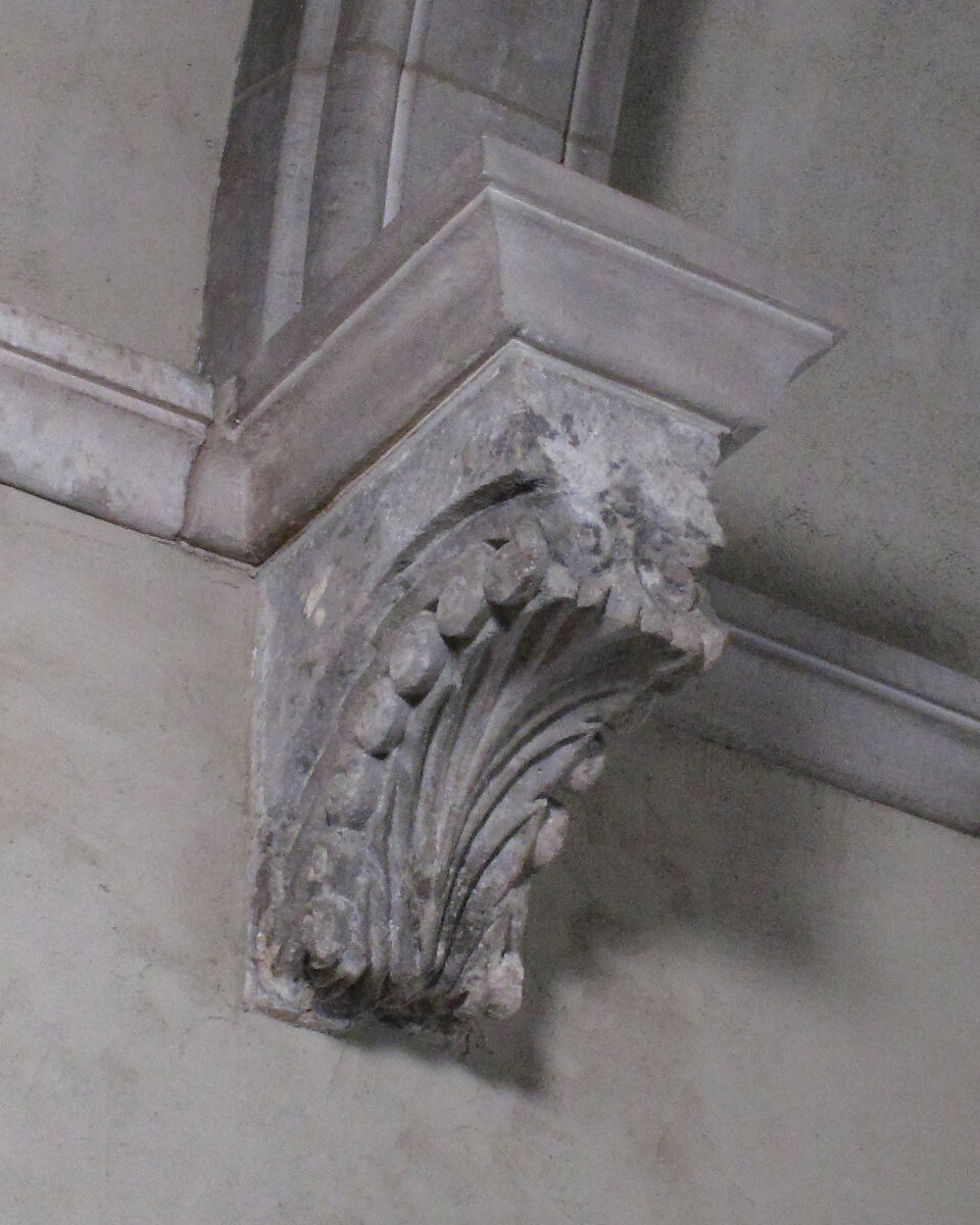 Foliate Corbel, Limestone, French 