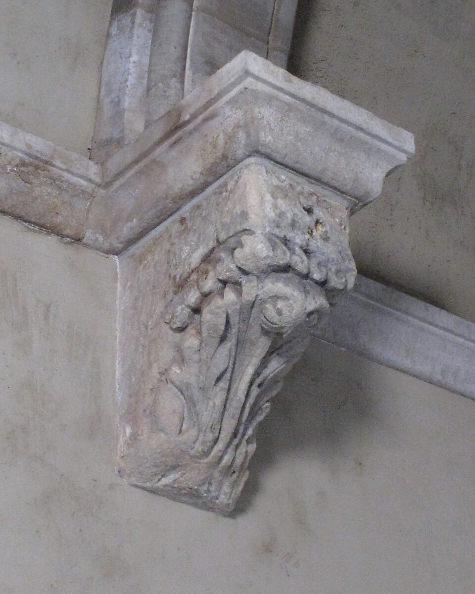 Foliate Corbel, Limestone, French 