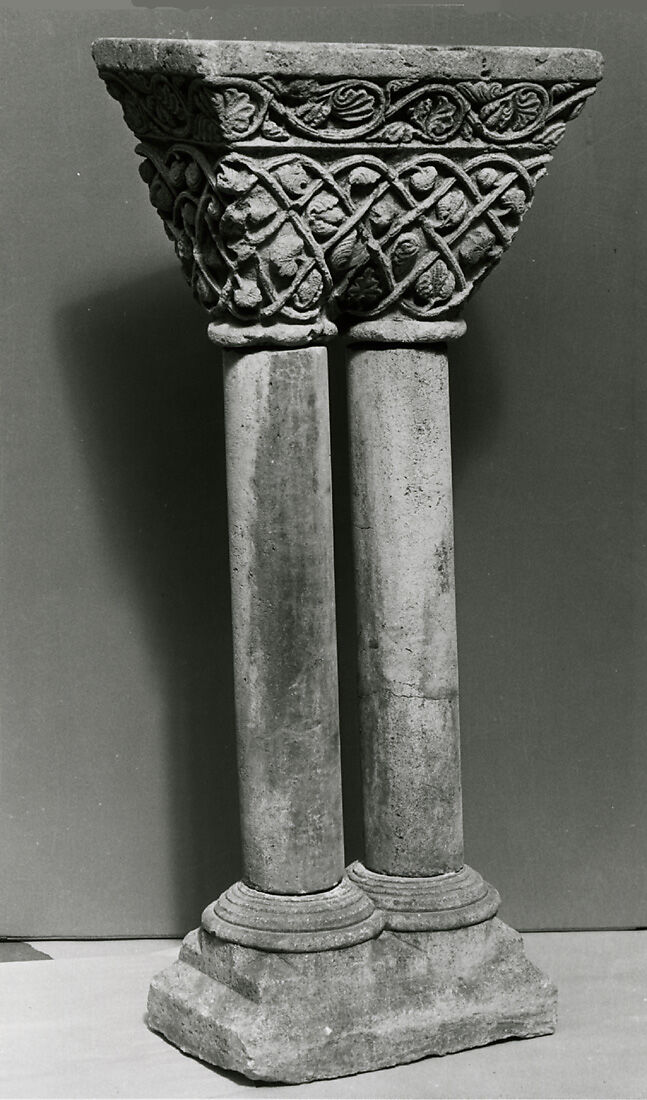 Double Capital, Column, and Base, Limestone, French