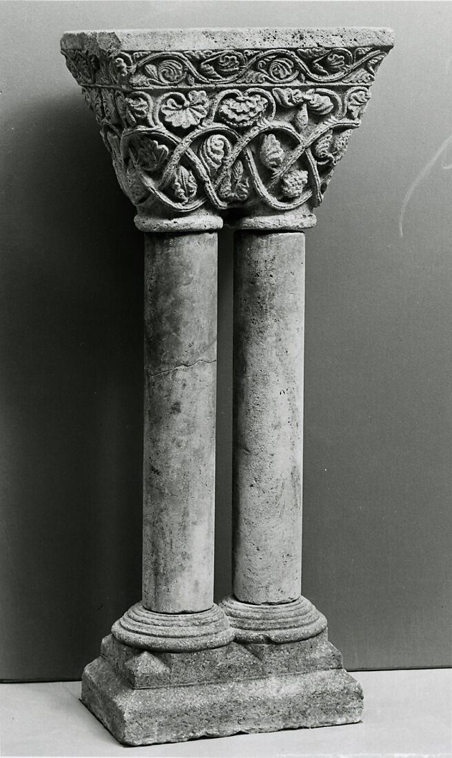 Double Capital, Column, and Base, Limestone, French