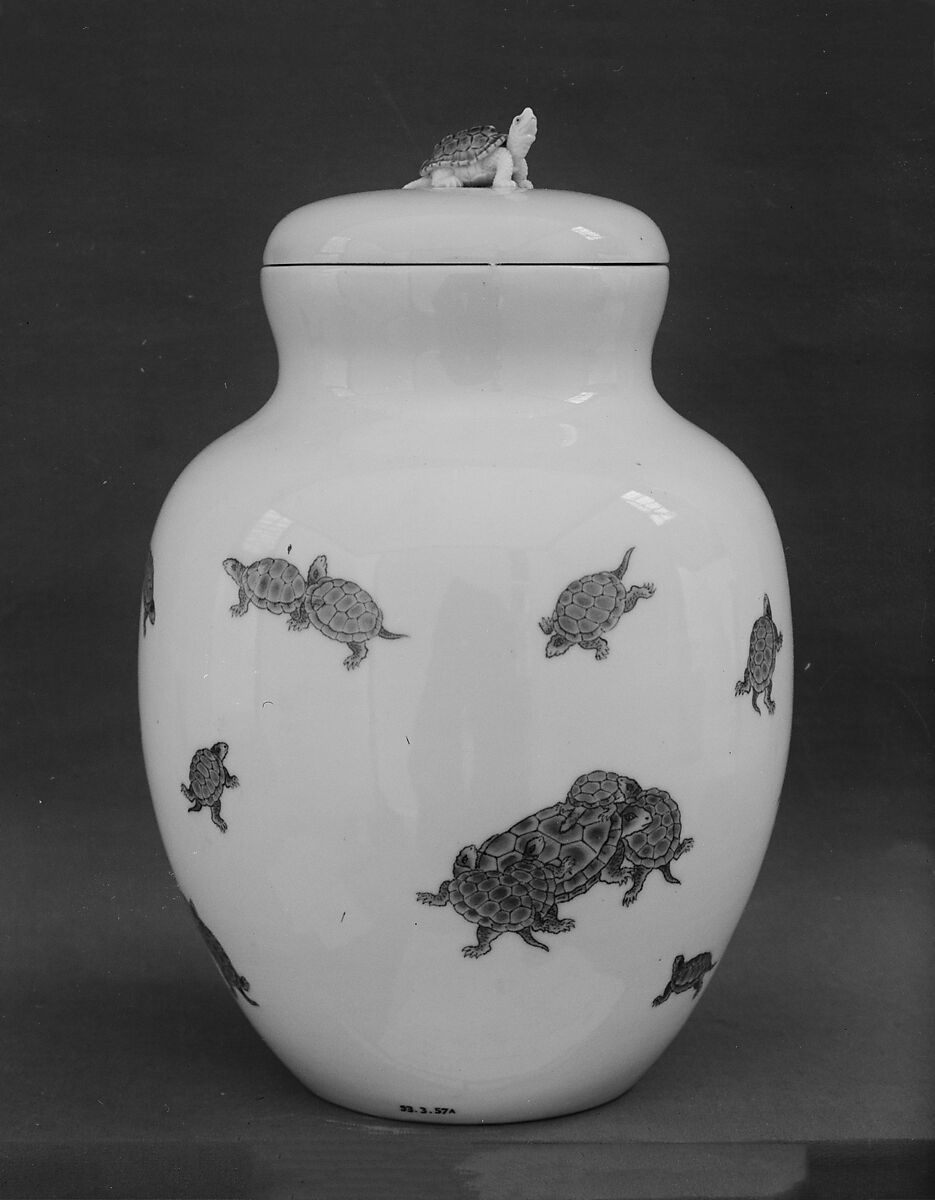 Jar with Cover, White porcelain decorated with blue under the glaze (Hirado ware), Japan 