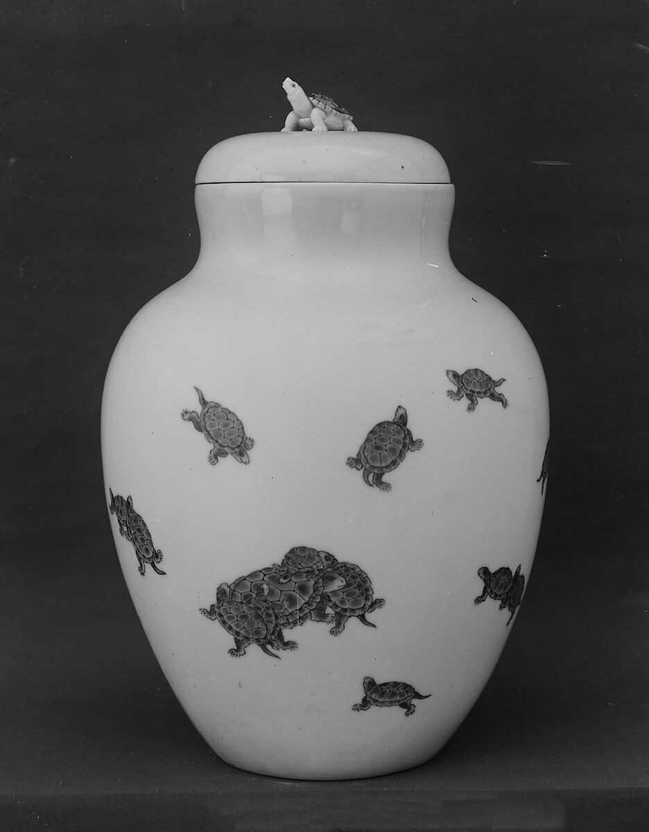 Jar with Cover, White porcelain decorated with blue under the glaze (Hirado ware), Japan 