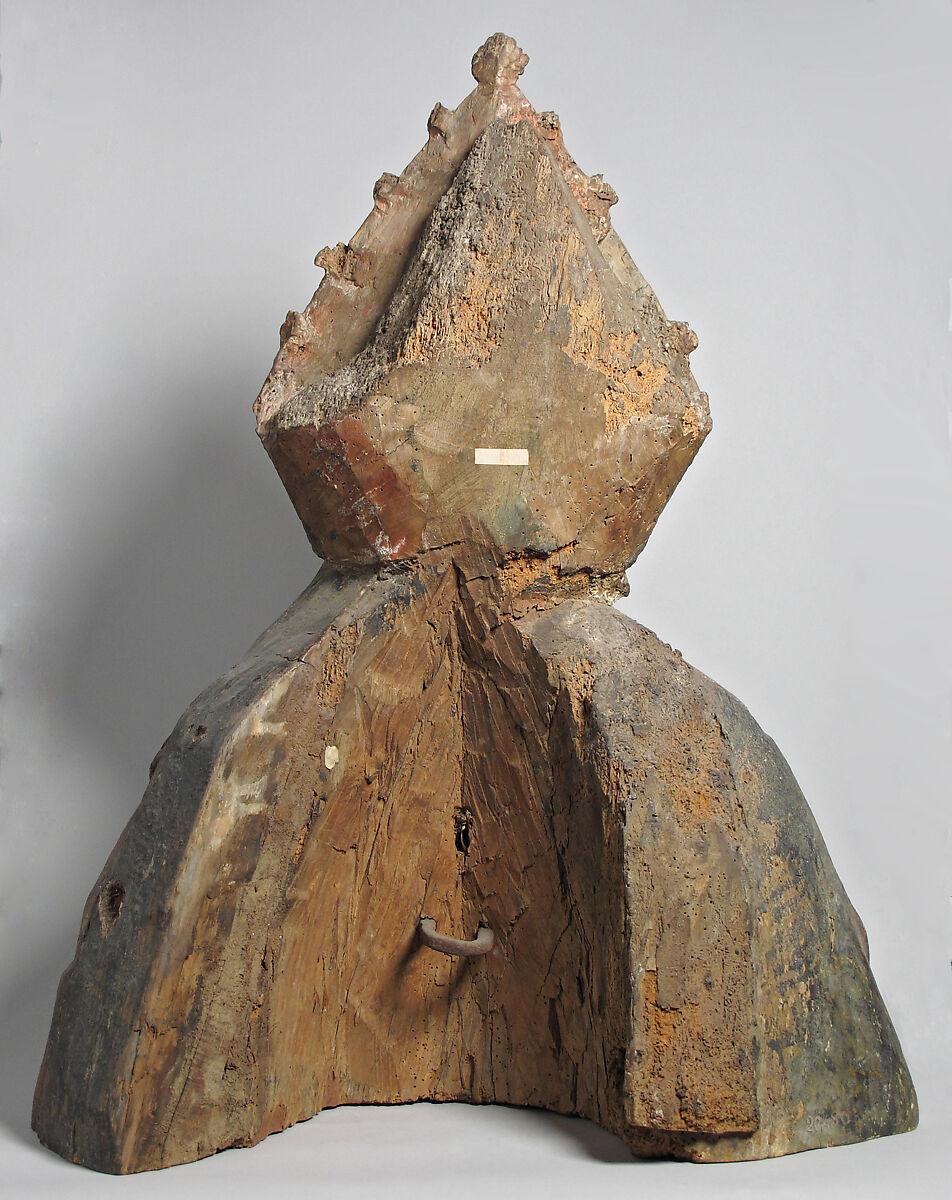 Bust of a Bishop, Wood, paint, French