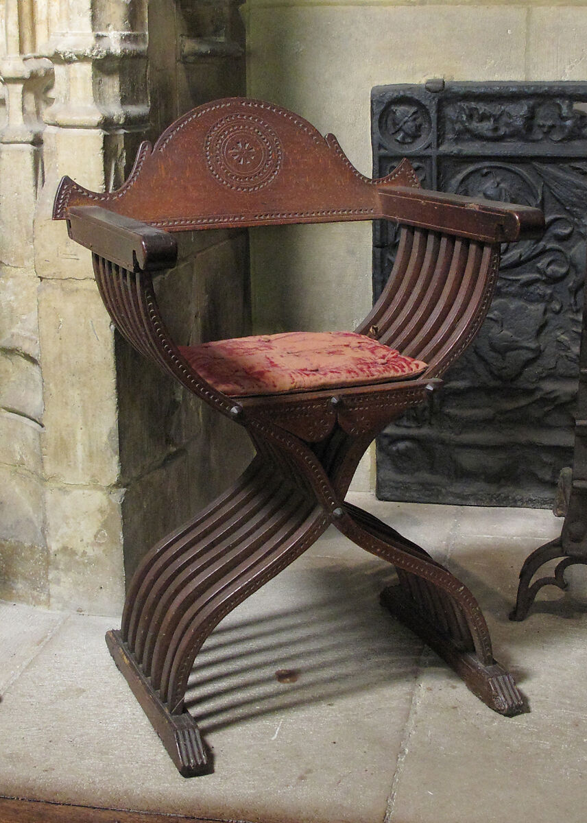 Folding Armchair, Walnut, Italian 