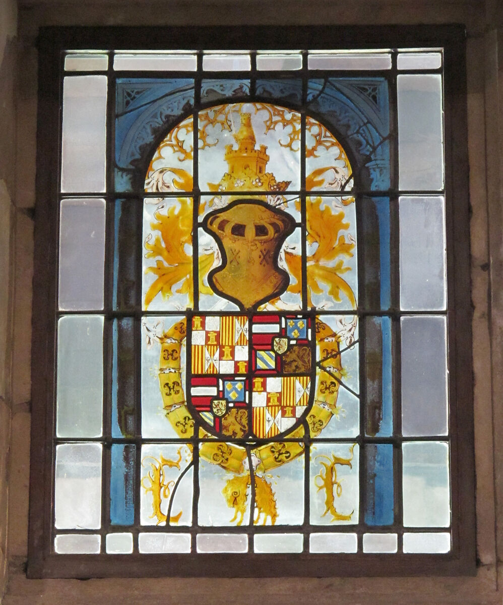 Heraldic Panel with Arms of the House of Hapsburg, Pot-metal glass, white glass, vitreous paint, and silver stain, South Netherlandish