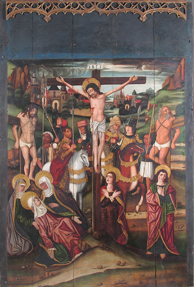 Saint Anne with the Virgin and Child, Oil and gold on wood (pine?), Spanish