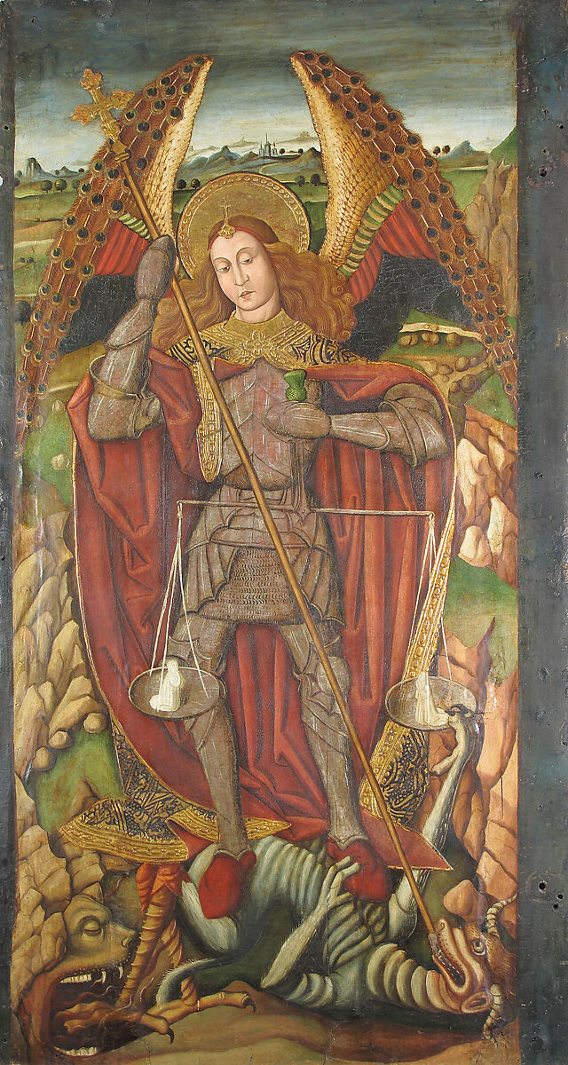 Saint Anne with the Virgin and Child, Oil and gold on wood (pine?), Spanish