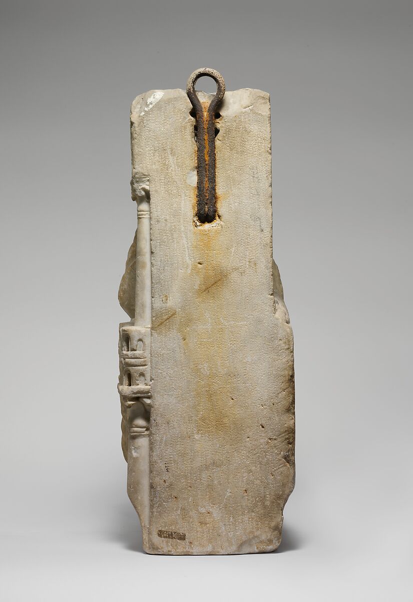 Seated Figure (Prophet or Apostle), Attributed to the Master of Santa Maria la Bianca (Italian, active late 12th–early 13th century), Marble (Carrara marble) with lead and serpentine inlay, Italian