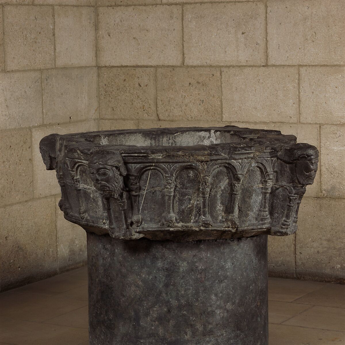Baptismal Font, Dark calciferous limestone, South Netherlandish