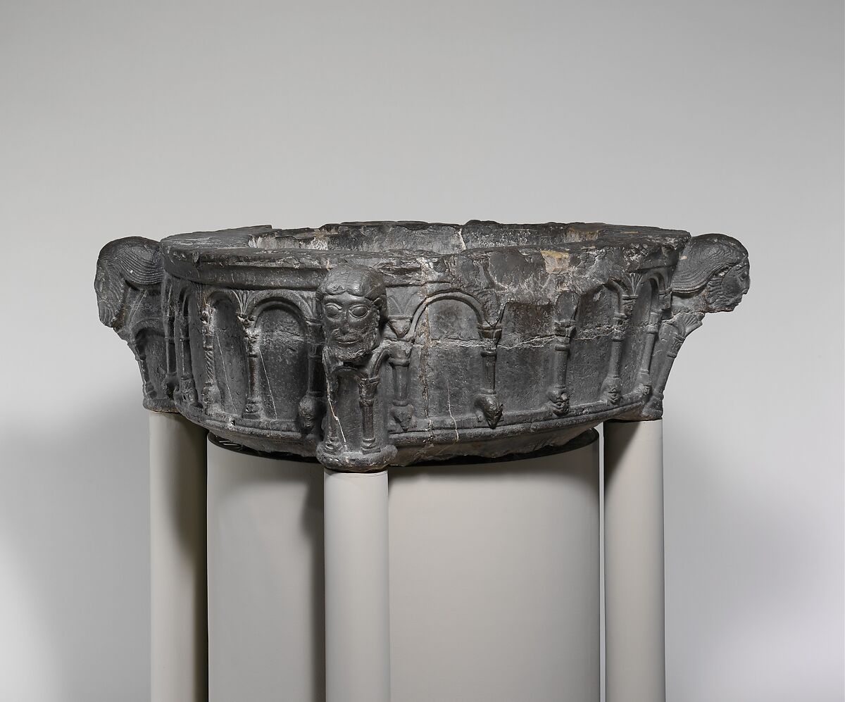Baptismal Font, Dark calciferous limestone, South Netherlandish
