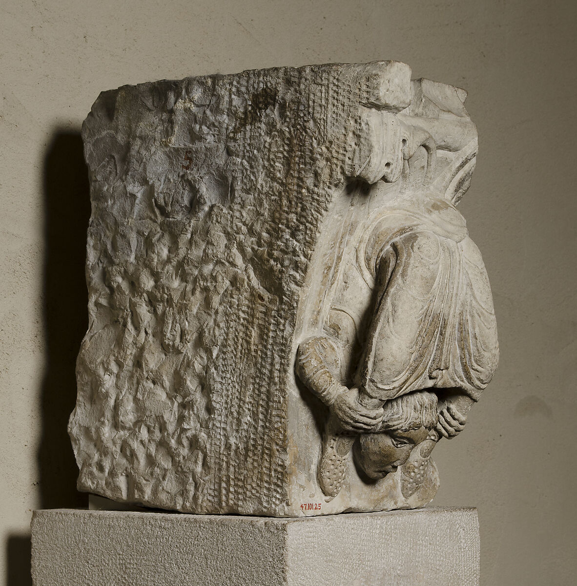 Portion of a Pilaster with an Acrobat, Limestone, French