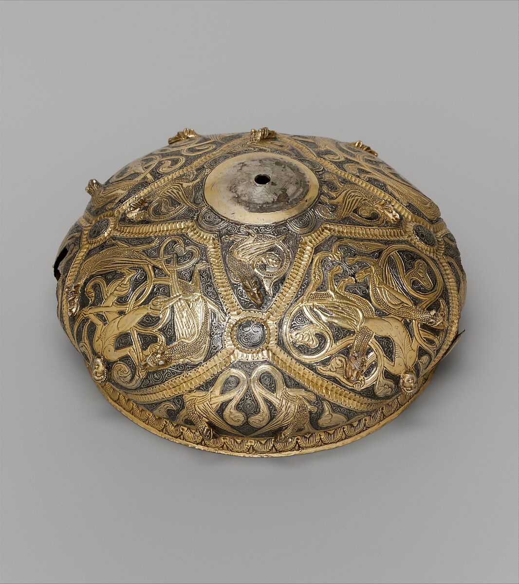 Bowl of a Drinking Cup, Silver, silver gilt, and niello, British or Scandinavian 