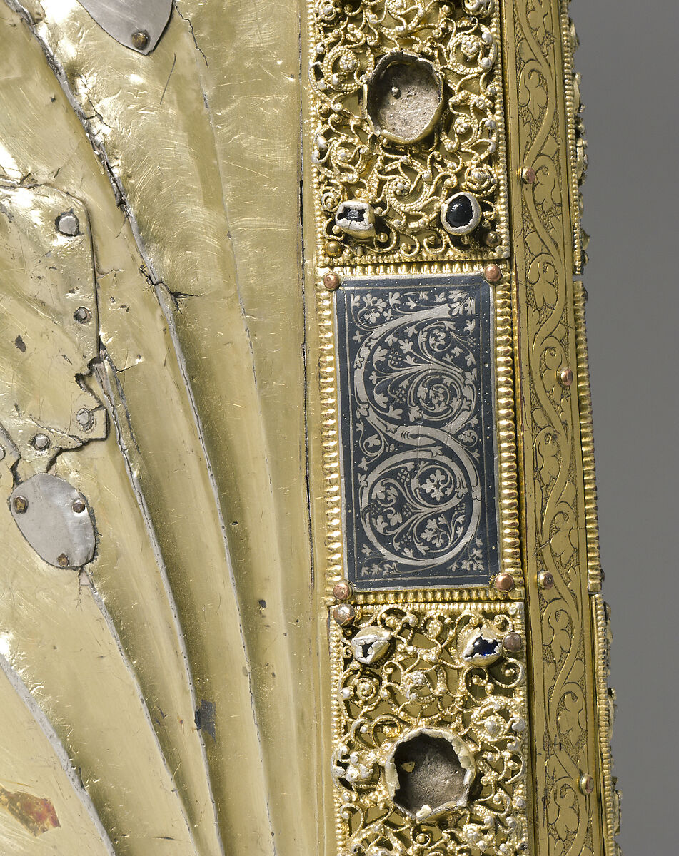 Arm Reliquary, Silver, gilded silver, niello, and gems; wood core , South Netherlandish