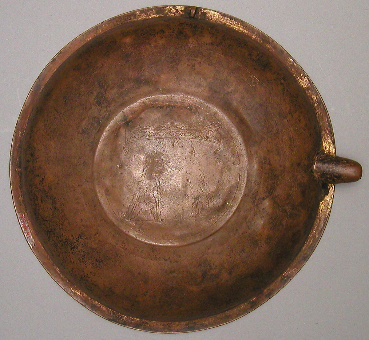 Gemellion with Coronation Scene, Copper, wrought, gilt and Champlevé enamel, French