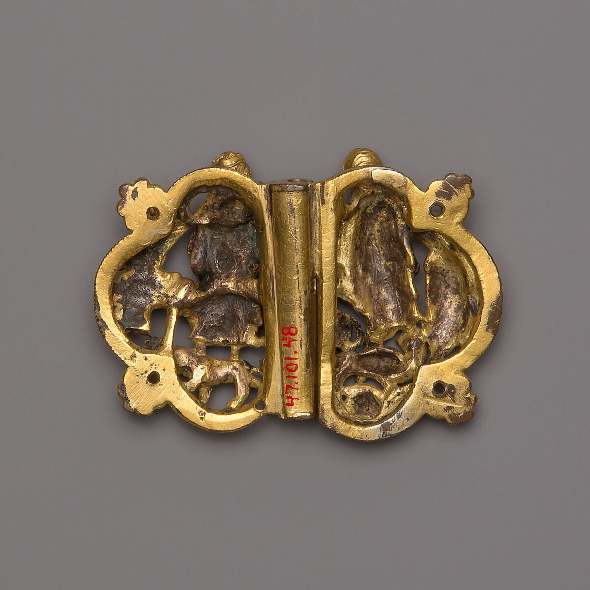 Clasp, Copper alloy, gilding, South Netherlandish
