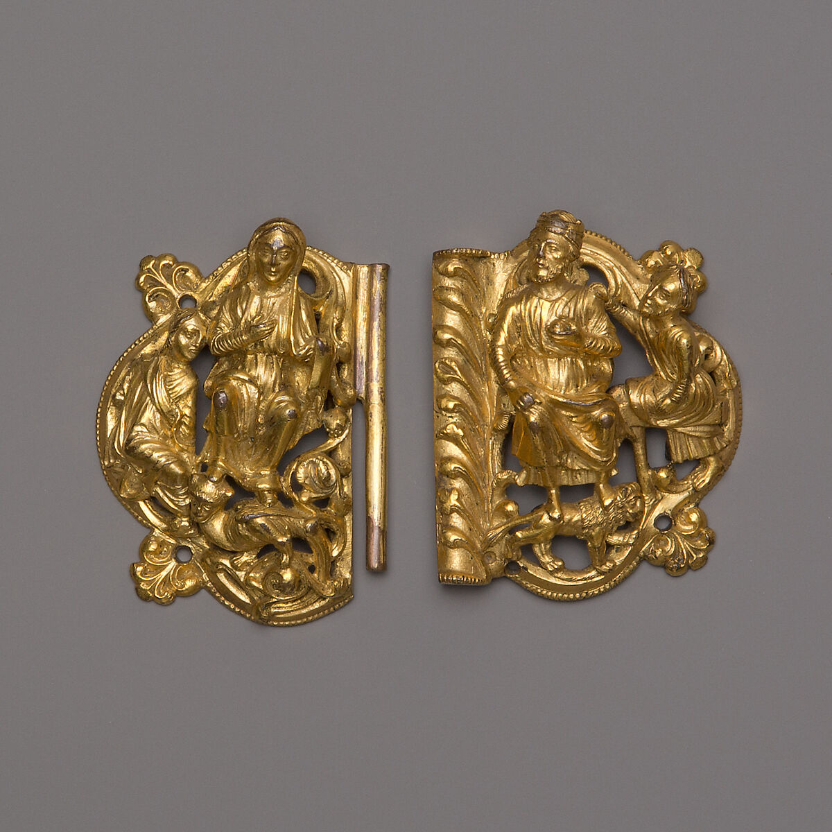 Clasp, Copper alloy, gilding, South Netherlandish