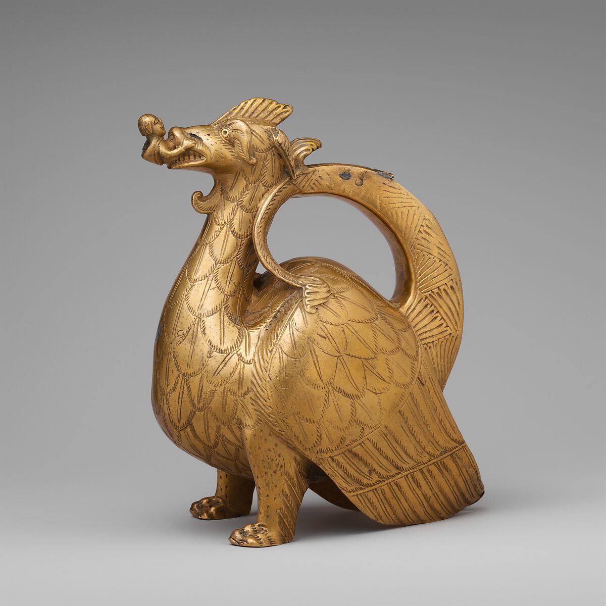 Aquamanile in the Form of a Dragon, Copper alloy, North German 