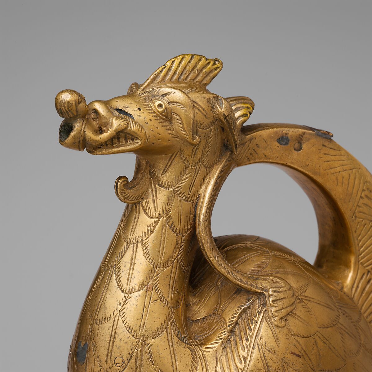 Aquamanile in the Form of a Dragon, Copper alloy, North German