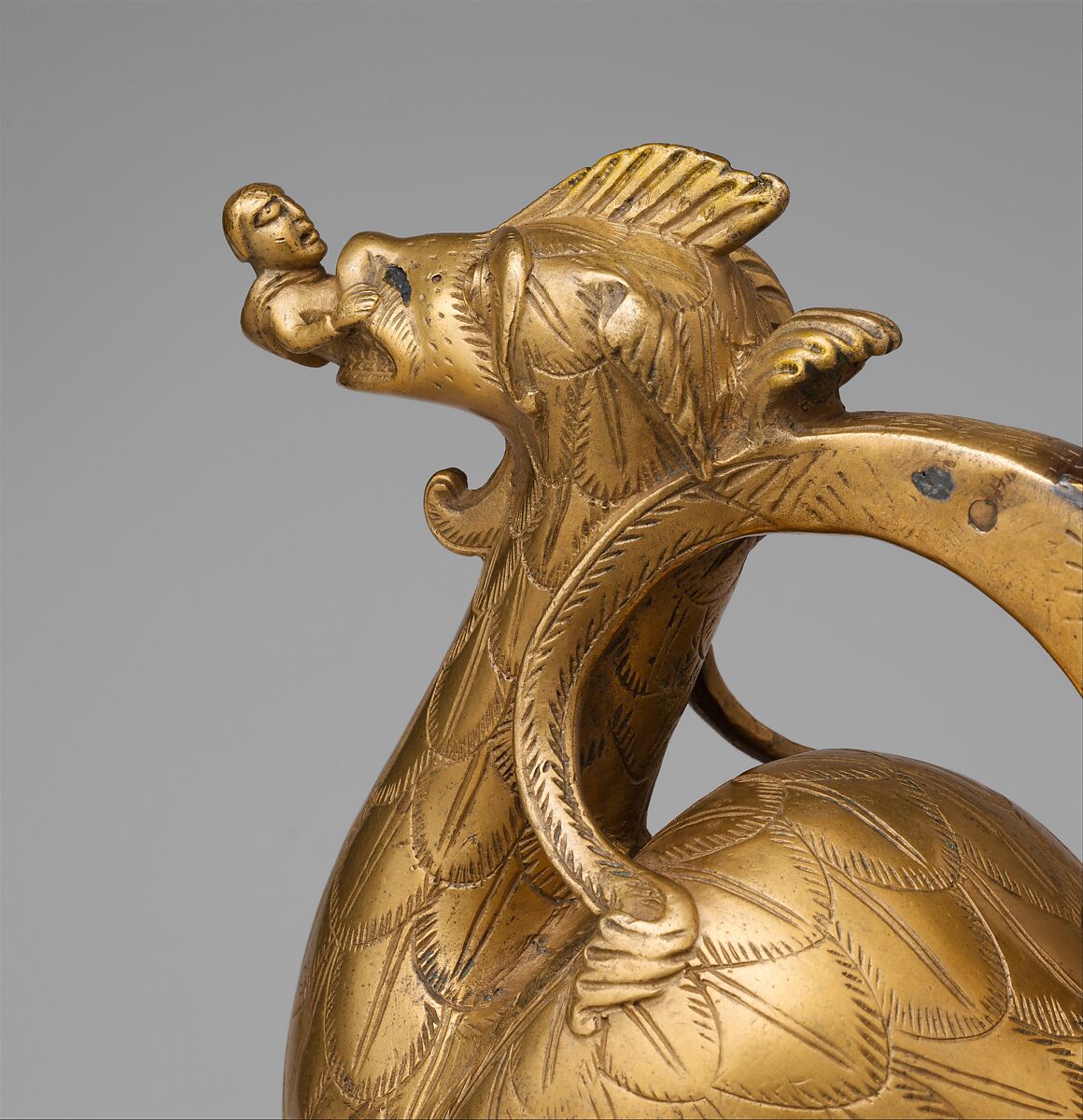 Aquamanile in the Form of a Dragon, Copper alloy, North German