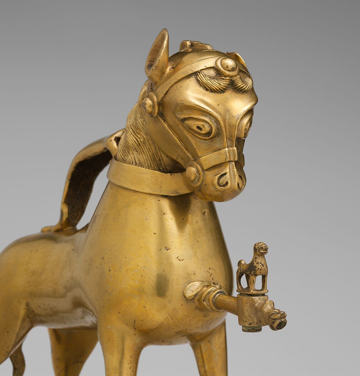 Aquamanile in the Form of a Horse, Copper alloy, German