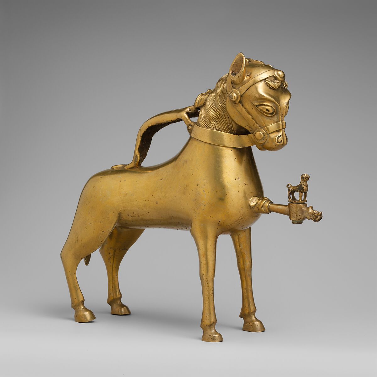 Aquamanile in the Form of a Horse, Copper alloy, German 