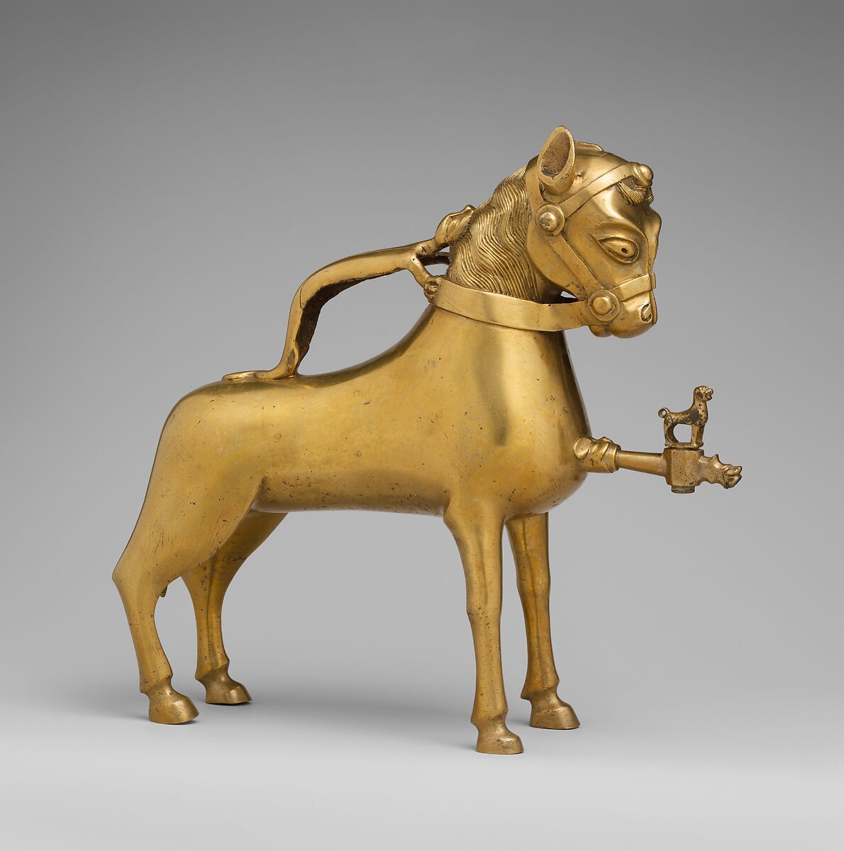 Aquamanile in the Form of a Horse, Copper alloy, German