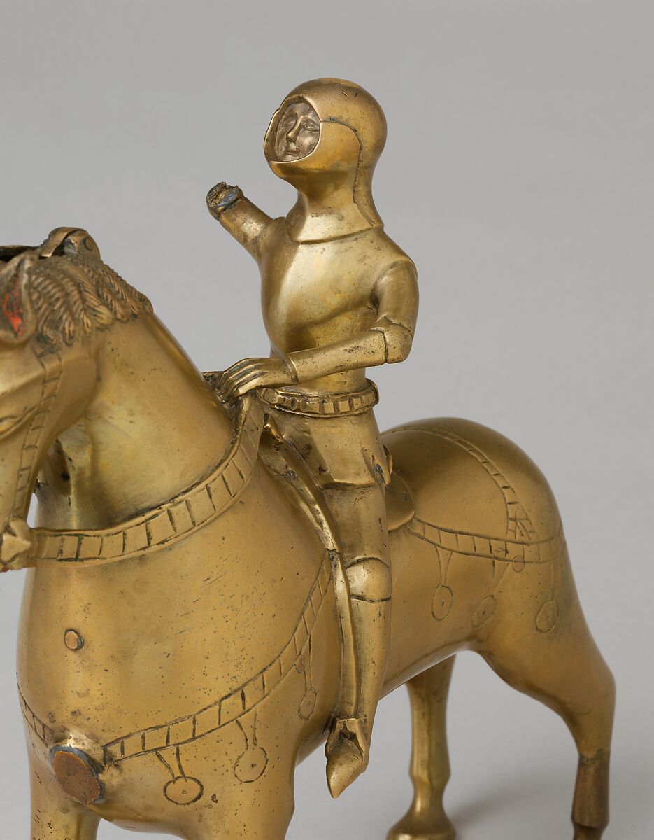 Aquamanile in the Form of a Soldier on Horseback, Copper alloy, German