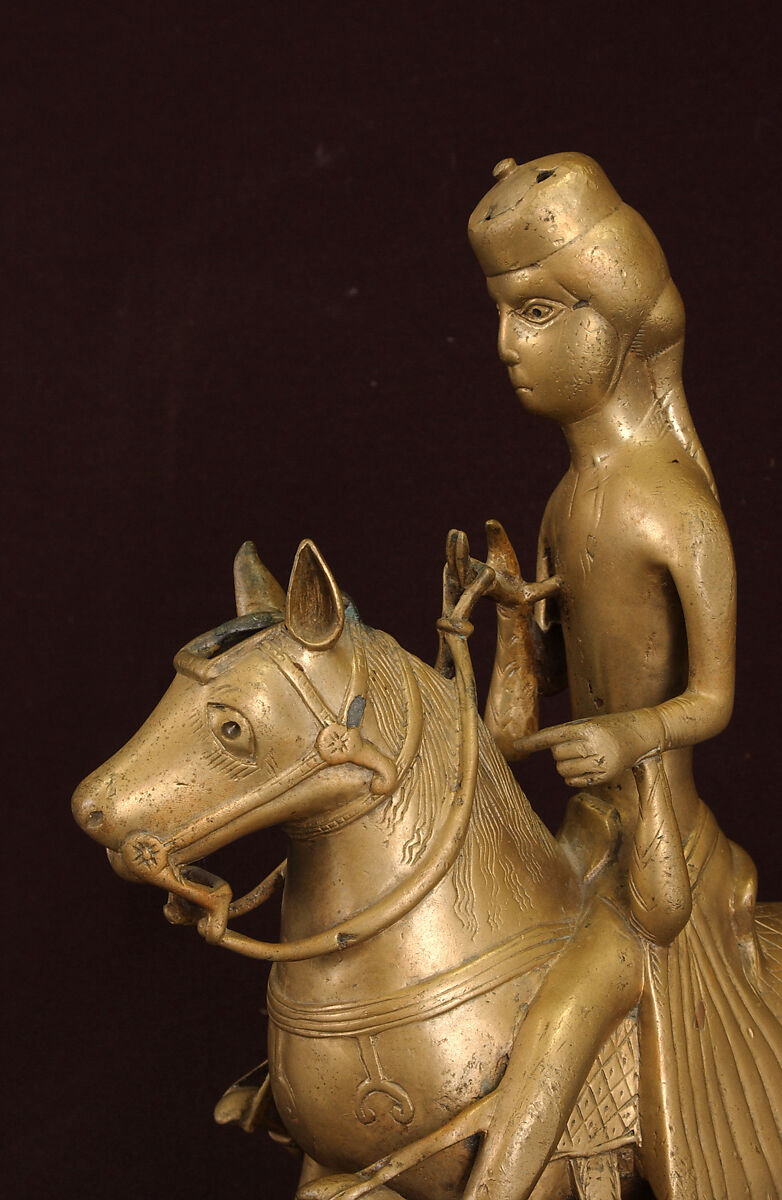 Aquamanile in the Form of a Falconer on Horseback, Copper alloy, North German
