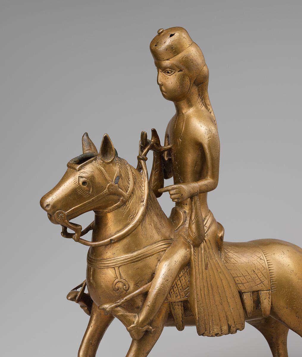 Aquamanile in the Form of a Falconer on Horseback, Copper alloy, North German