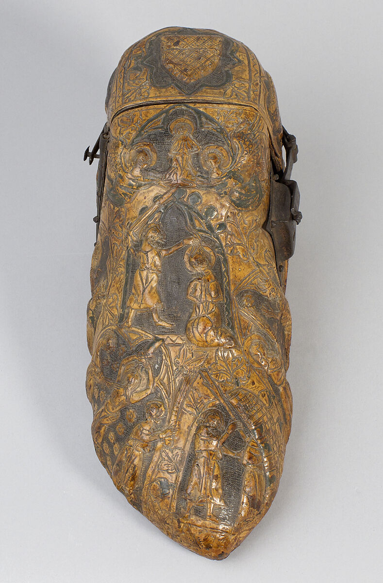 Shoe Reliquary, Leather and Iron, French or Swiss