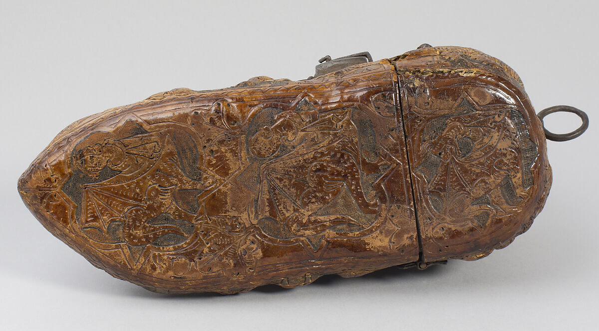 Shoe Reliquary, Leather and Iron, French or Swiss