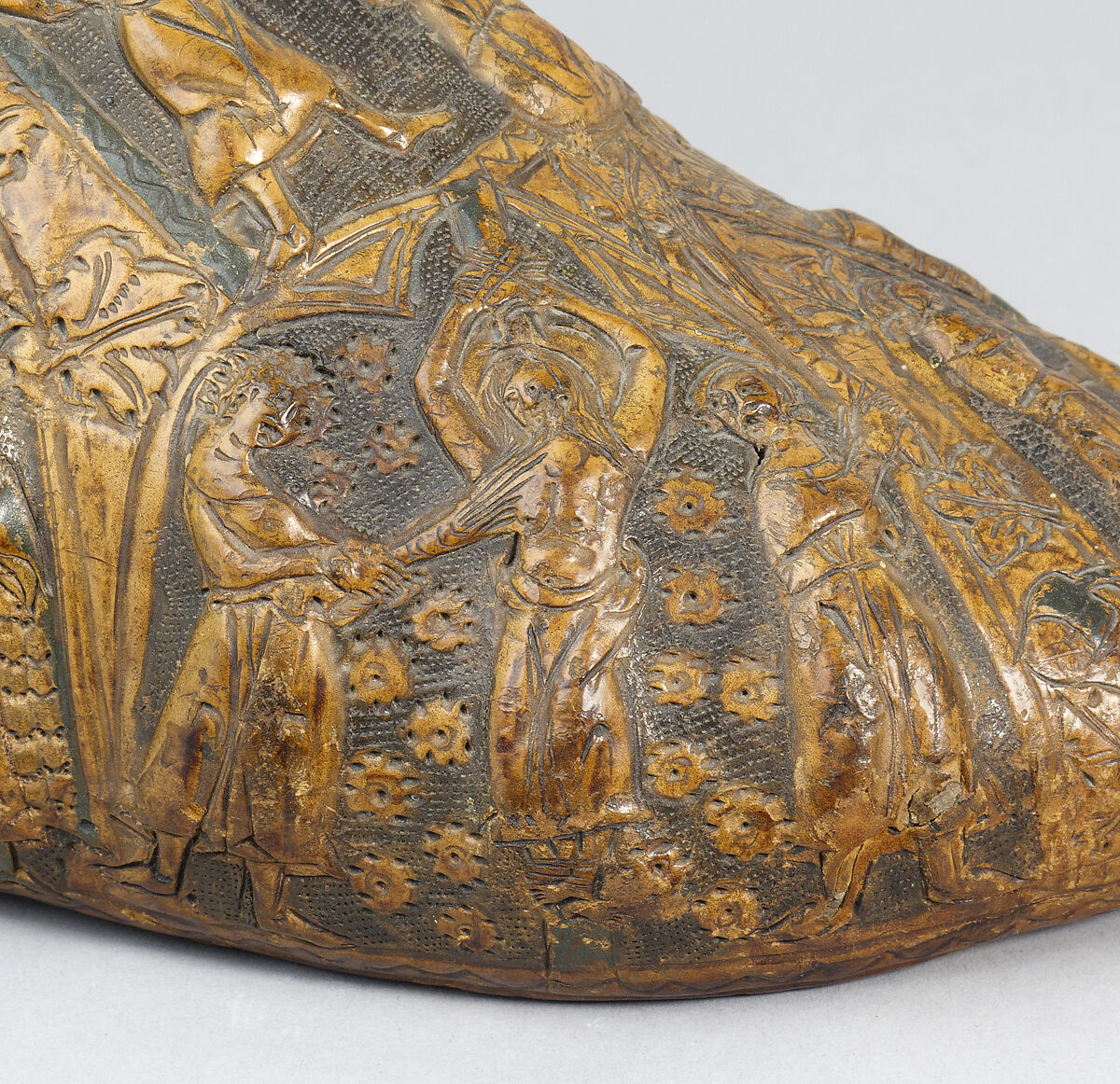 Shoe Reliquary, Leather and Iron, French or Swiss