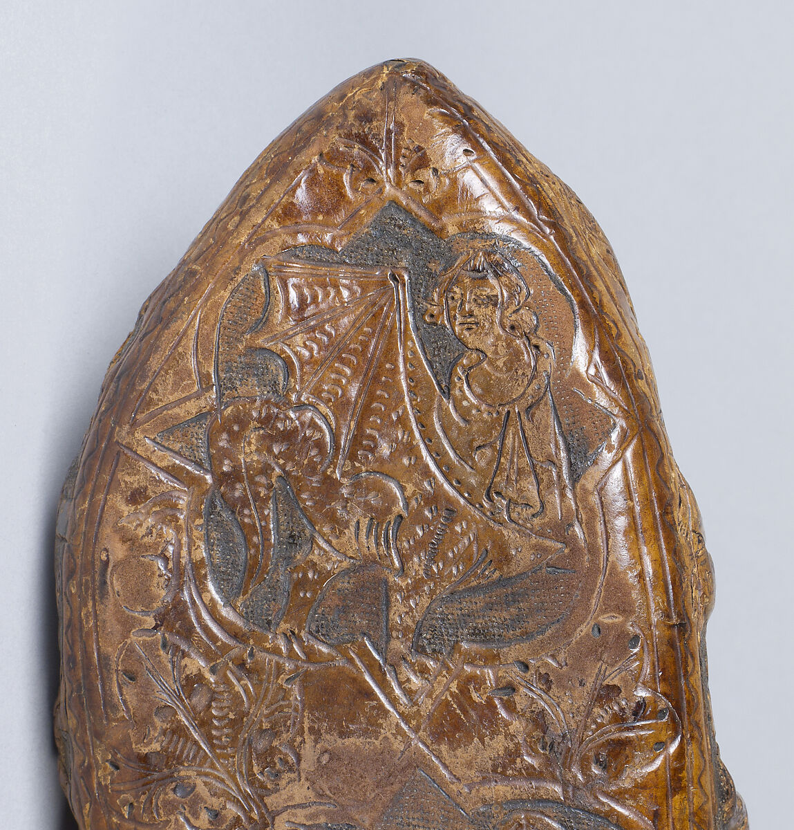 Shoe Reliquary, Leather and Iron, French or Swiss