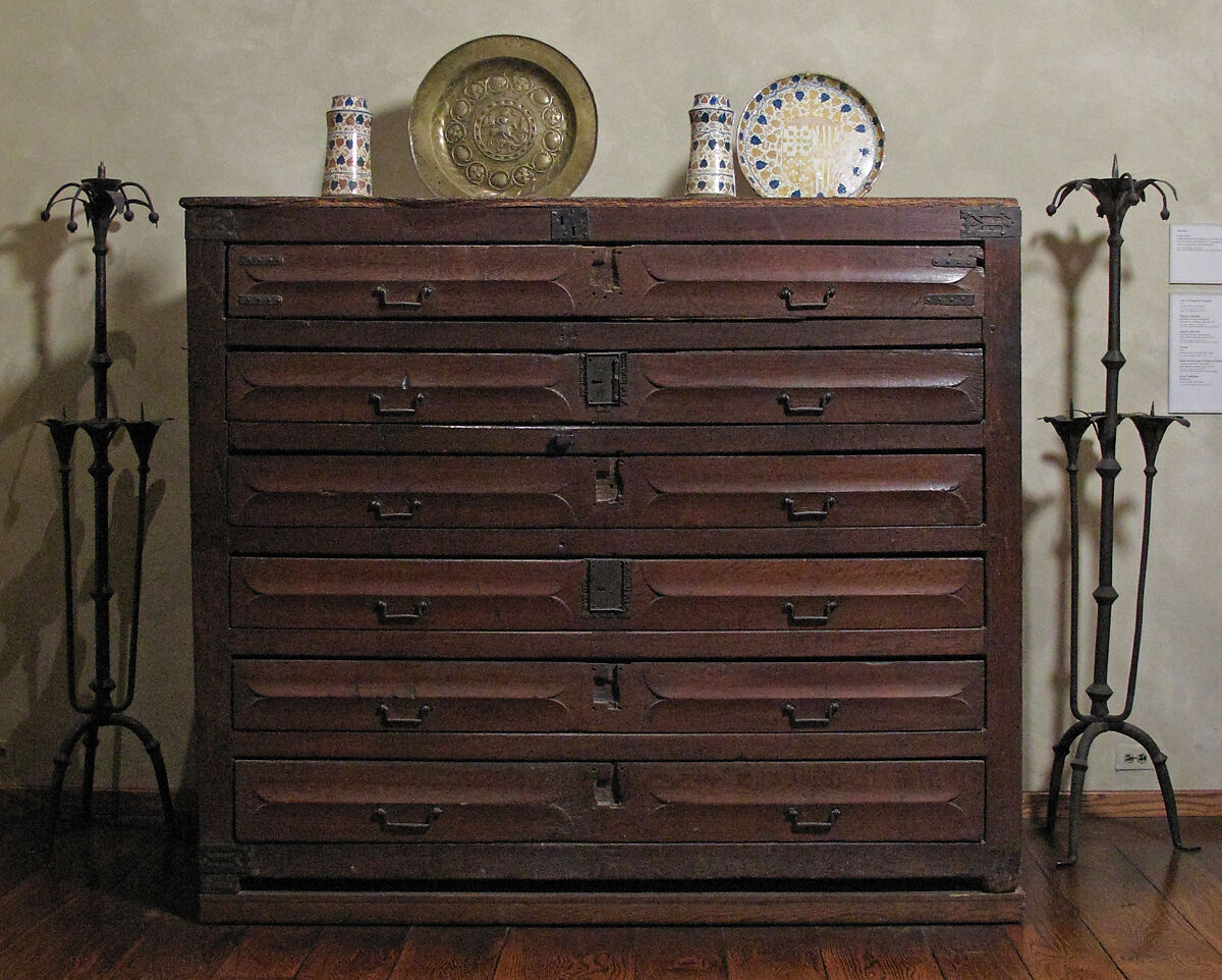 Chest of Drawers for Vestments, Oak, French (?) 