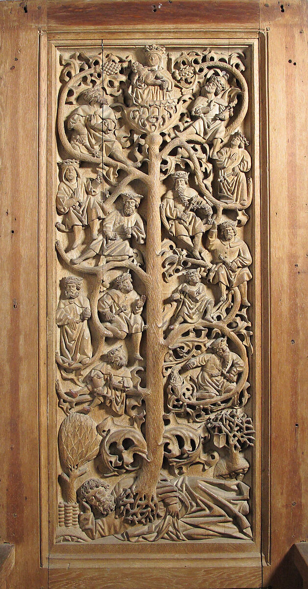High-Backed Chair with the Tree of Jesse, Oak, French, German, or Netherlandish