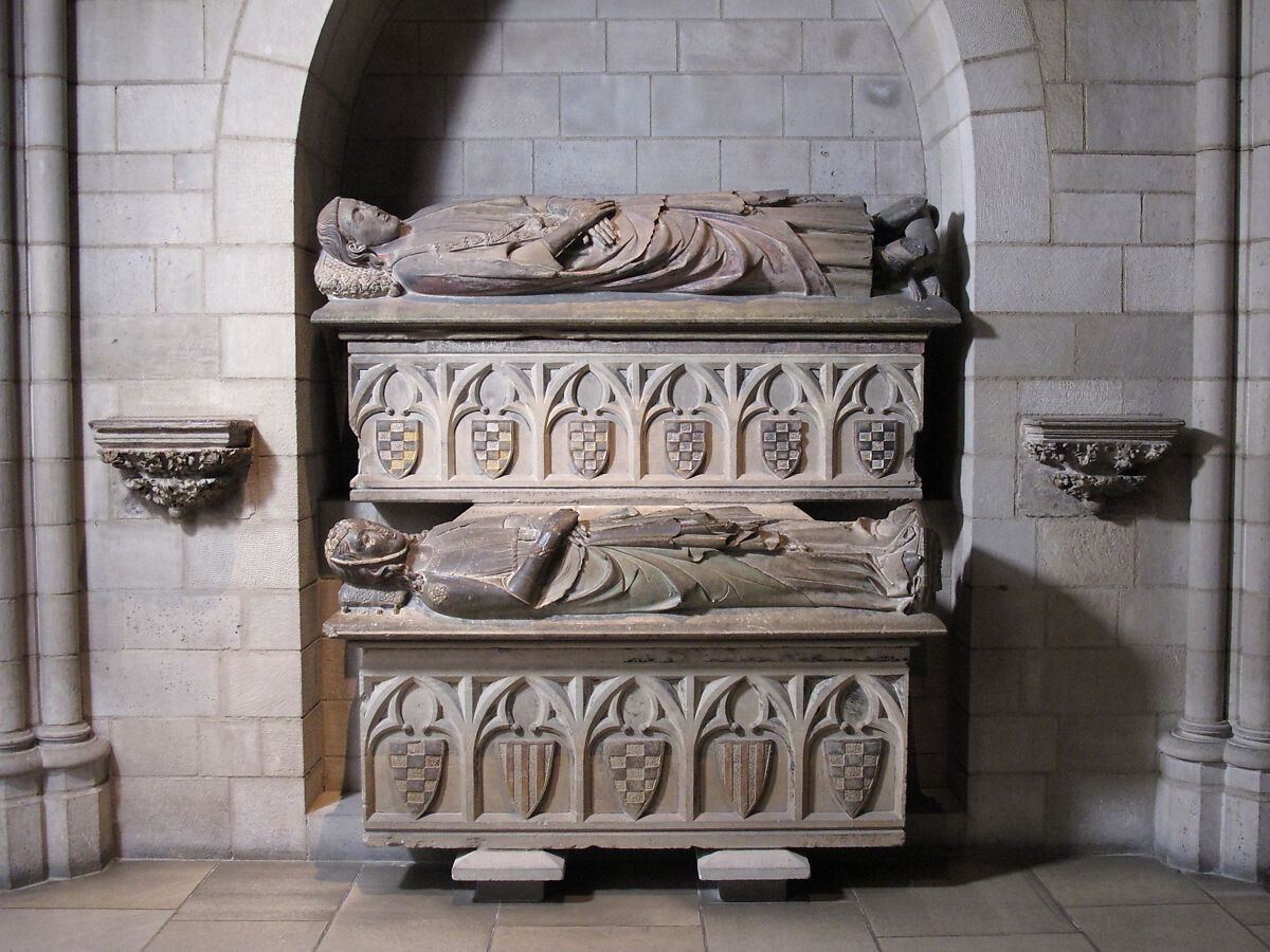 Double Tomb of Don Àlvar Rodrigo de Cabrera, Count of Urgell and His Wife Cecília of Foix, Limestone, traces of paint, Catalan