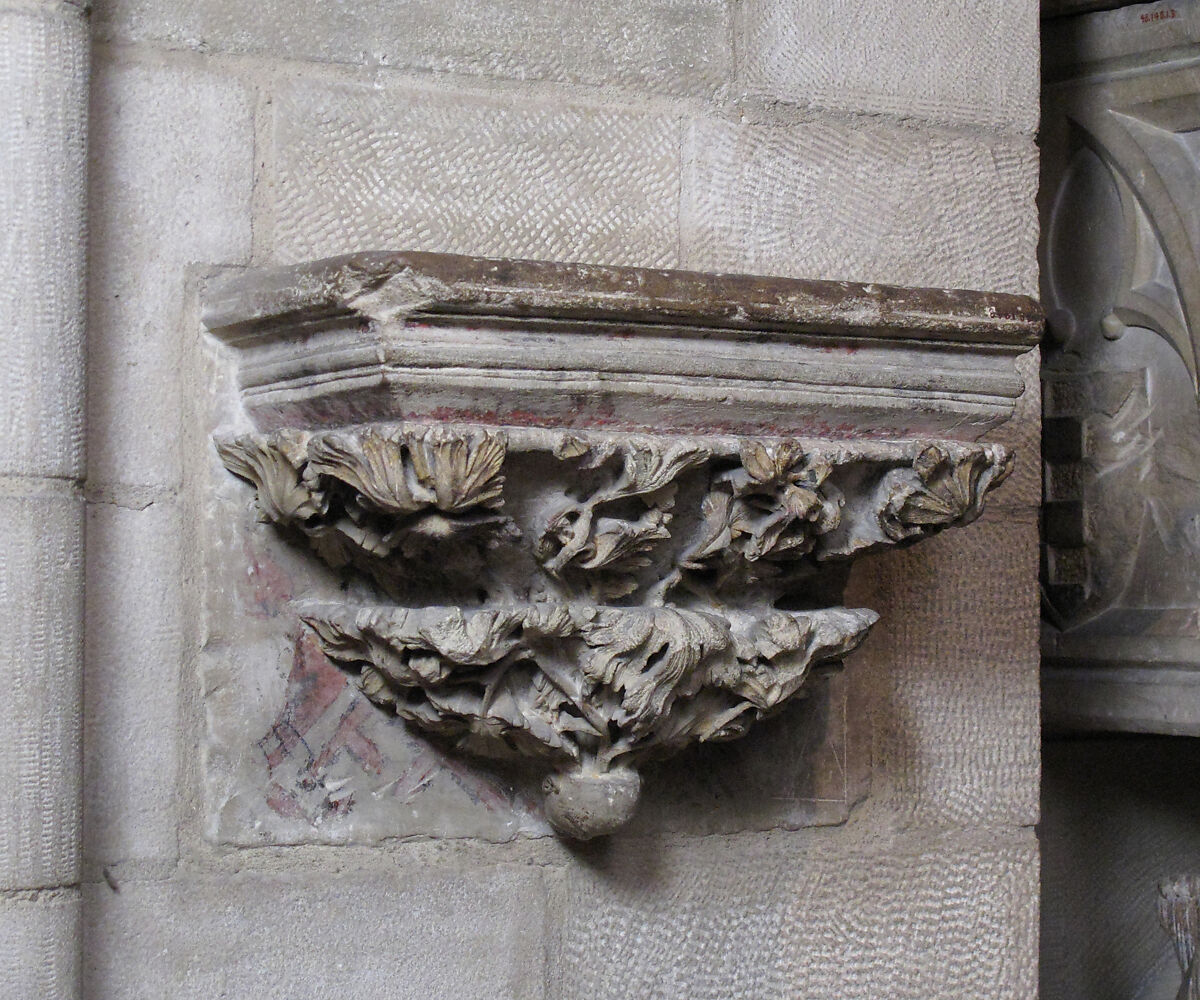 Corbel from the Double Sepulchral Monument of Don Àlvar Rodrigo de Cabrera, Count of Urgell and His Wife Cecília of Foix, Limestone, Catalan 