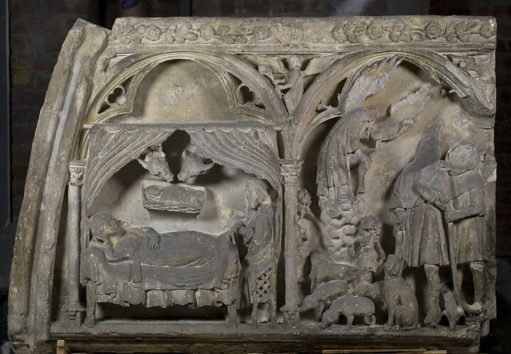Tympanum Section with the Nativity and Annunciation to the Shepherds