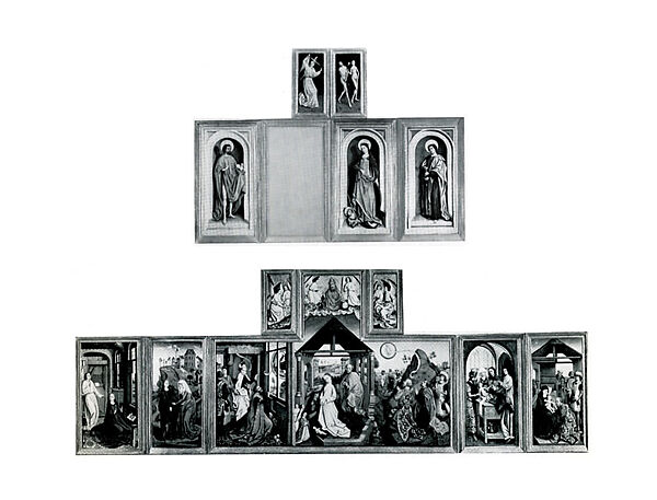 The Nativity Polyptych, Workshop of Rogier van der Weyden (Netherlandish, Tournai ca. 1399–1464 Brussels), Oil on oak, Netherlandish