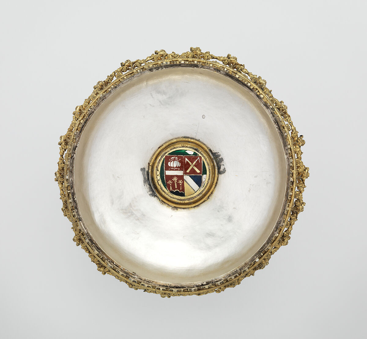 Covered Beaker, Hans Greiff (German, active ca. 1470–died 1516 Ingolstadt), Silver, gilded silver, enamel, and cold enamel, German