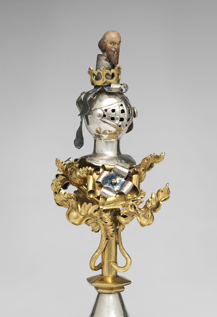 Covered Beaker, Hans Greiff (German, active ca. 1470–died 1516 Ingolstadt), Silver, gilded silver, enamel, and cold enamel, German