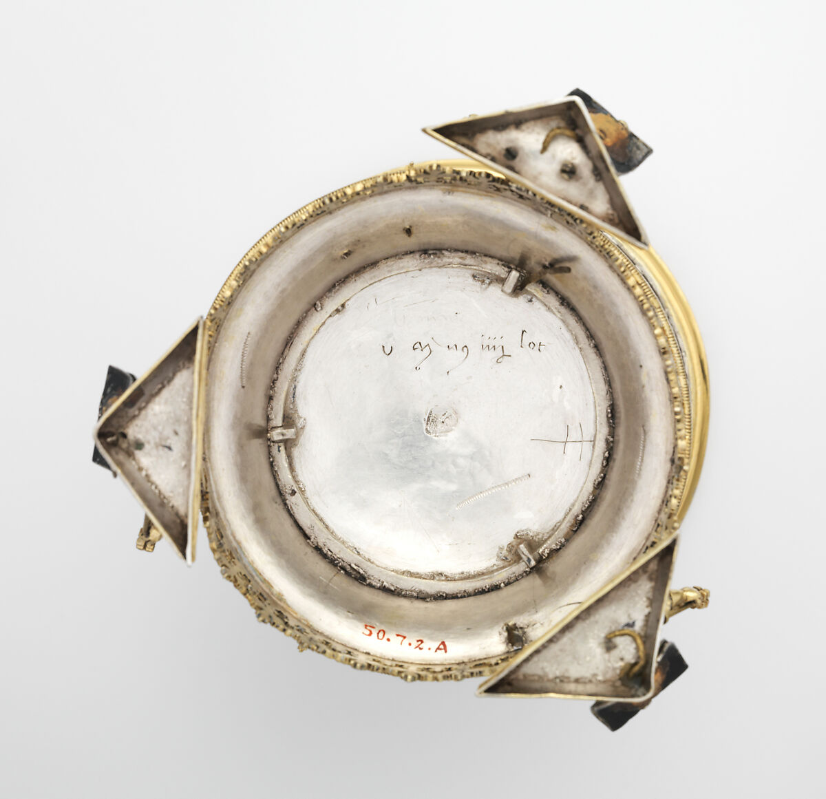 Covered Beaker, Hans Greiff (German, active ca. 1470–died 1516 Ingolstadt), Silver, gilded silver, enamel, and cold enamel, German