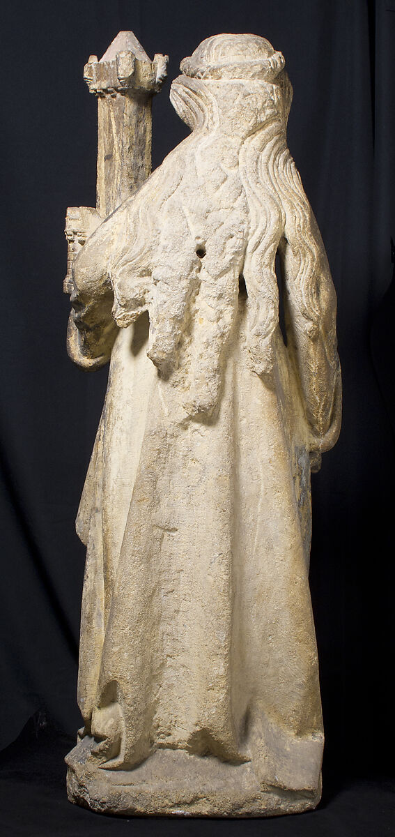 Saint Barbara, Limestone, paint, gilt, North French