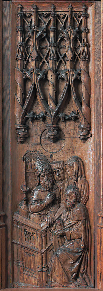 Panel with Joachim's Offering Rejected, Oak, French 
