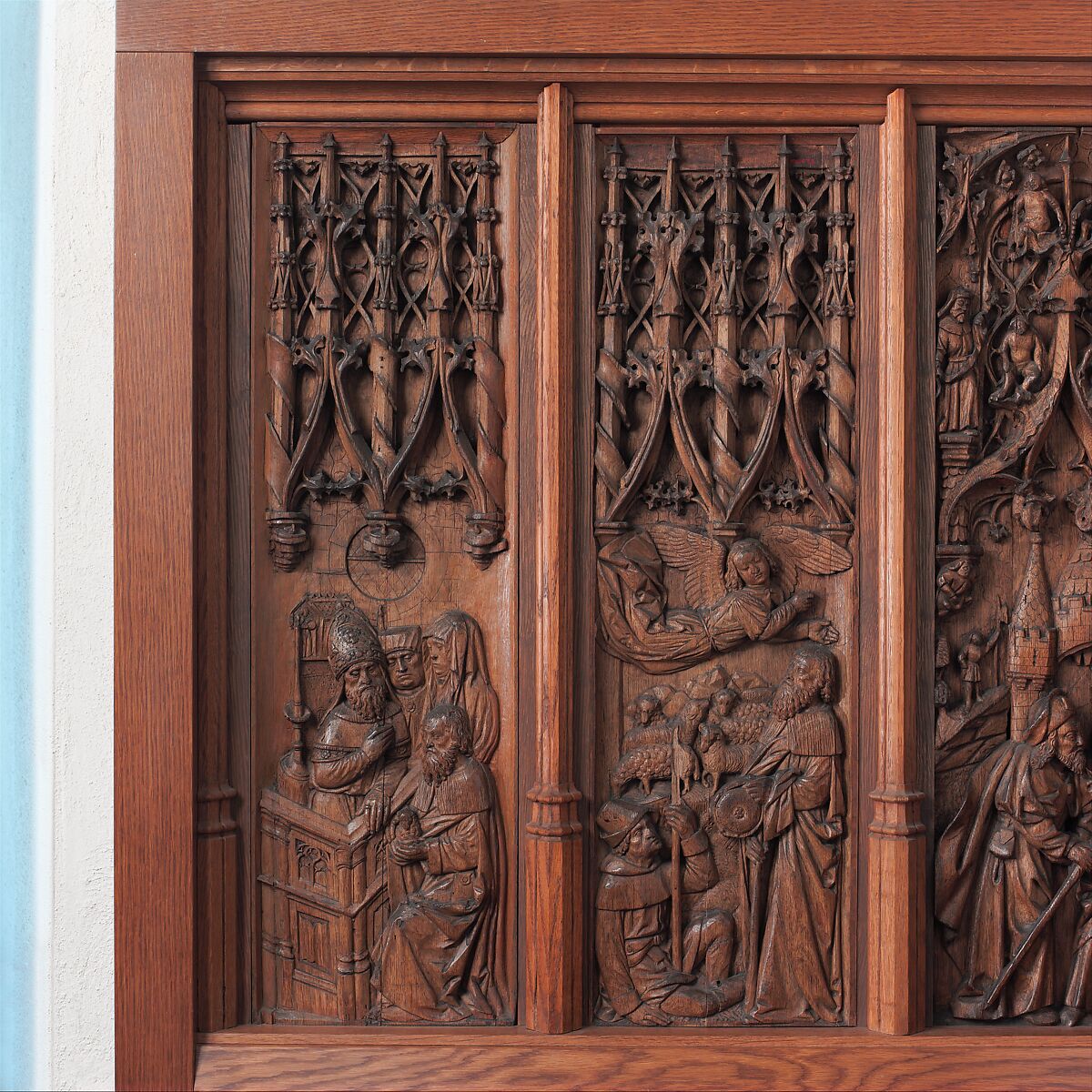 Panel with an Angel Appearing to Joachim, Oak, French
