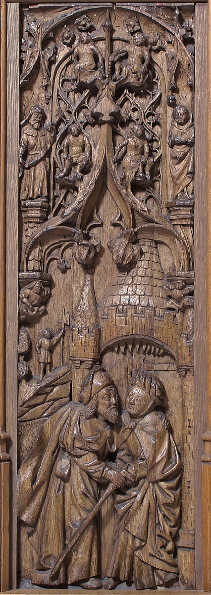 Panel with Joachim and Anna at the Golden Gate, Oak, French 