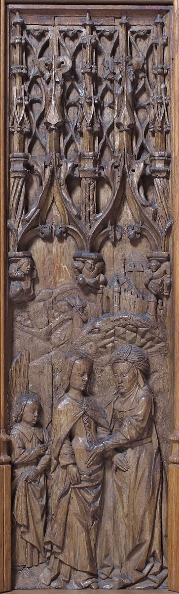 Panel with the Visitation, Oak, French 