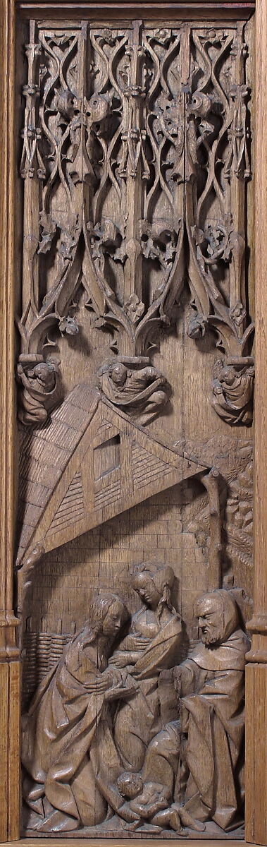 Panel with the Nativity, Oak, French 